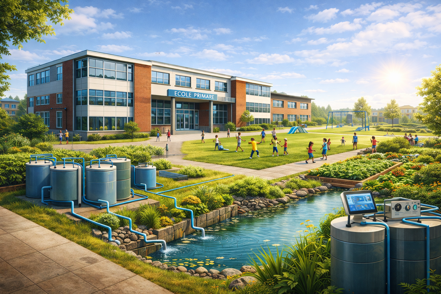 École primaire de 300 élèves : piloter l’eau comme un bien commun